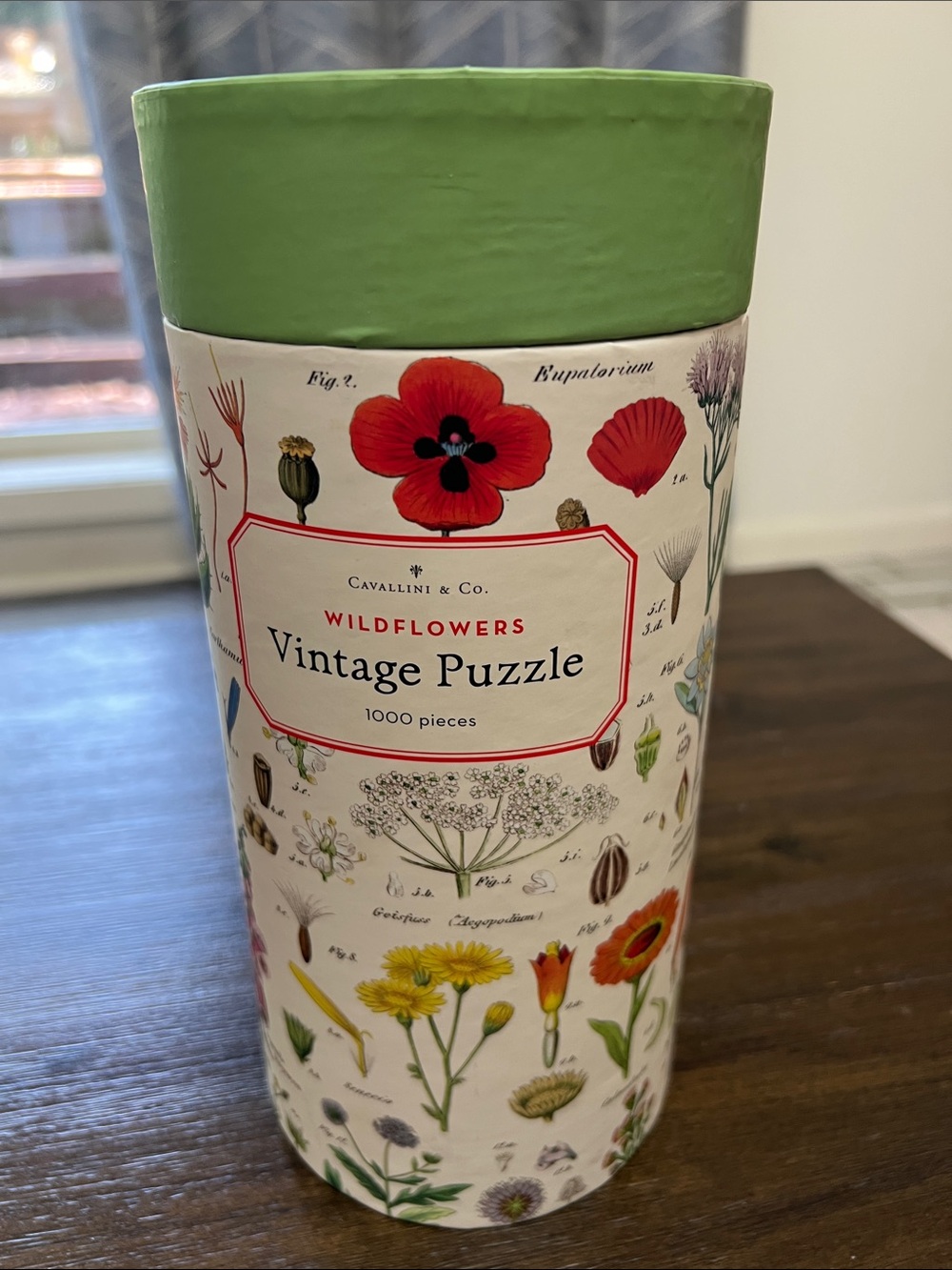 Cavalini & Co. Green & White Wildflowers Vintage Puzzle - 1000 Pieces